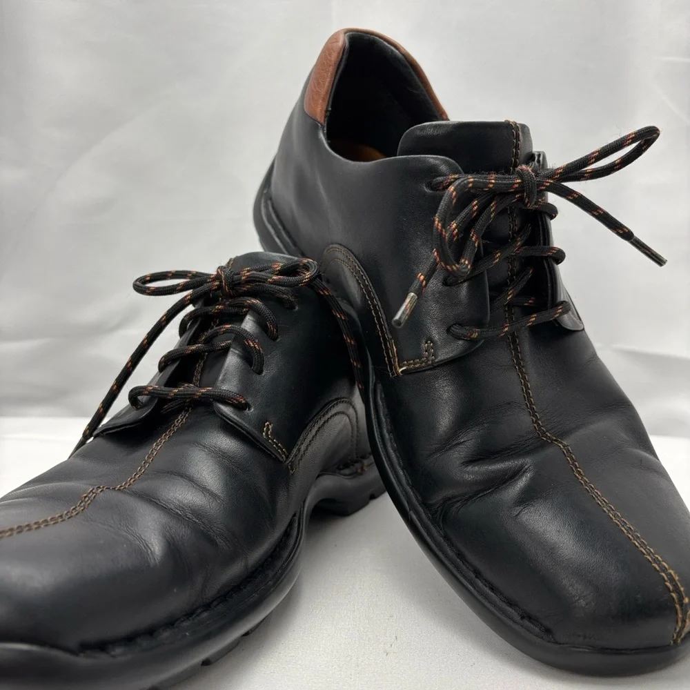 Cole Haan Zeno Lace ll Men's Sz8 Black Leather Split-Toe Casual‎ Oxford Style